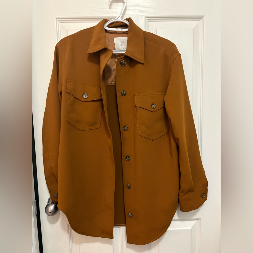 Wilfred Russet Brown Button-Up Shirt Jacket